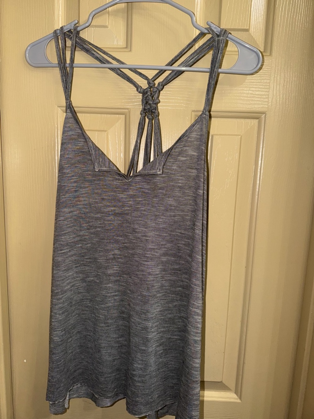 Hem & Thread BNWT Gray Striped Knit Top with Narrow Stripes